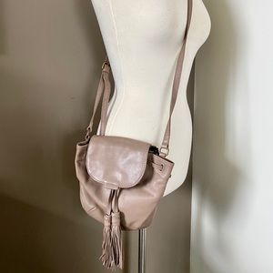 Lucky Brand Brown Leather Crossbody Bucket Bag